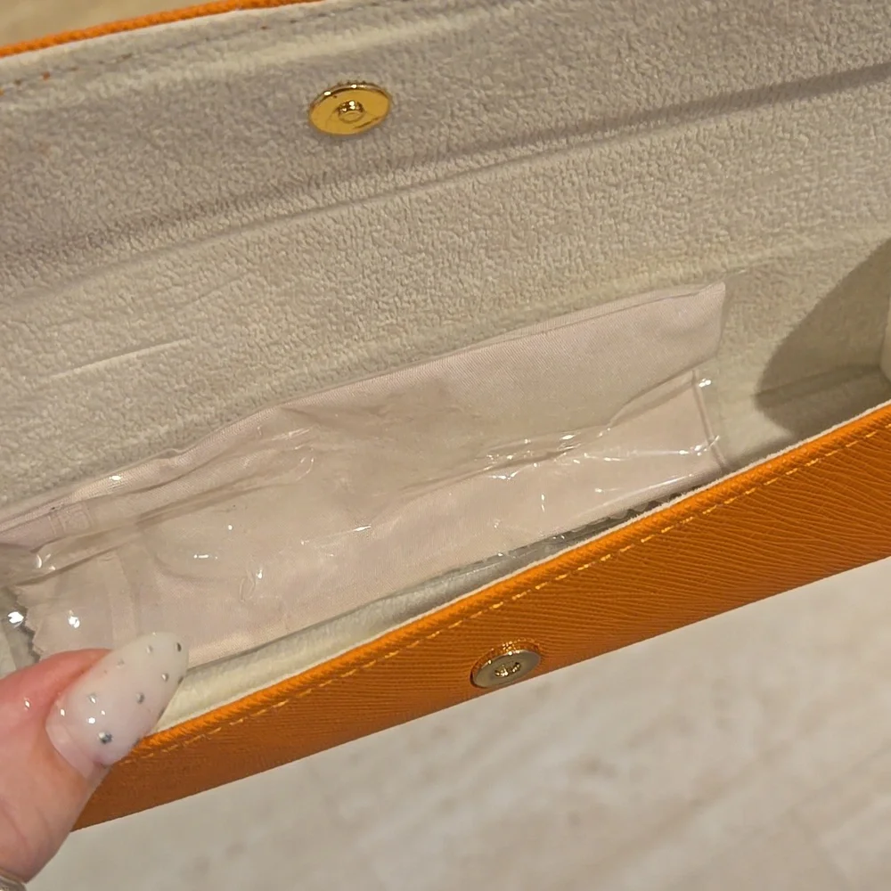 Tory Burch Burnt Orange Reader's Case with Cloth - Picture 2 of 5
